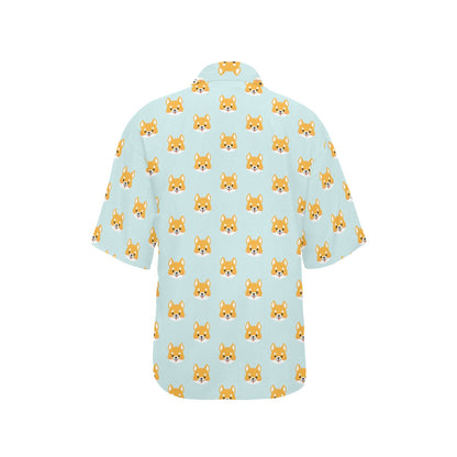 Shiba Inu Print Design LKS301 Women's Hawaiian Shirt
