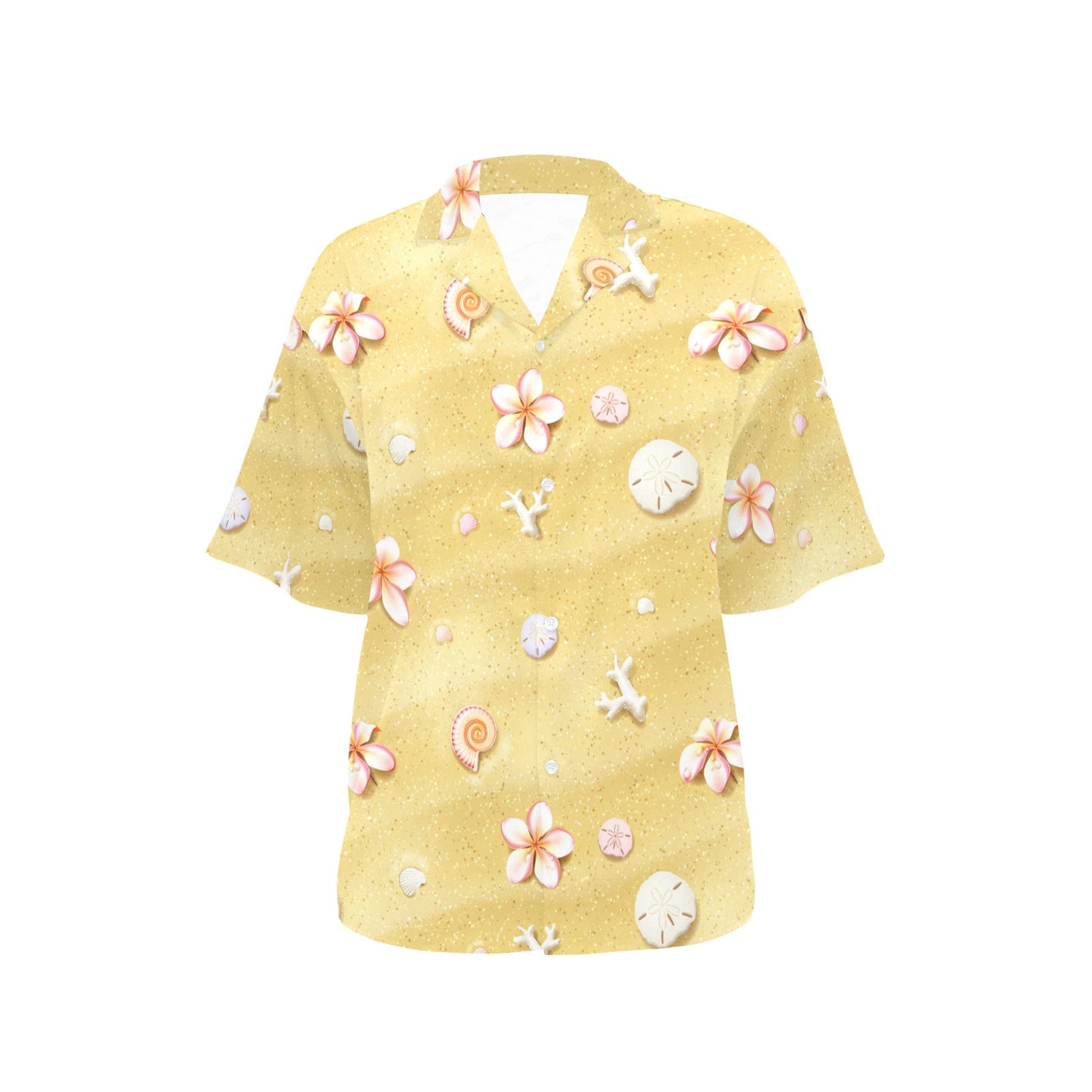 Beach Theme Print Women's Hawaiian Shirt