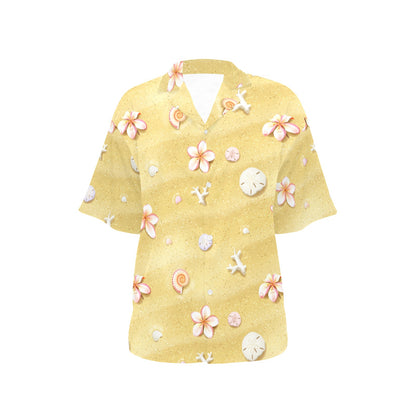 Beach Theme Print Women's Hawaiian Shirt