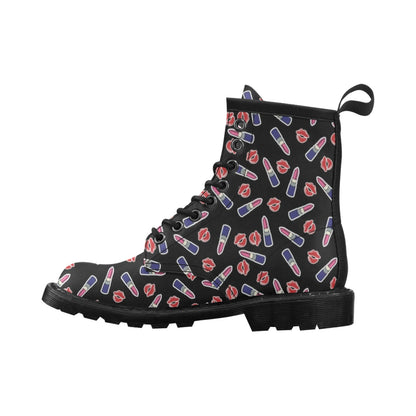 Lipstick Pattern Print Design LT01 Women's Boots