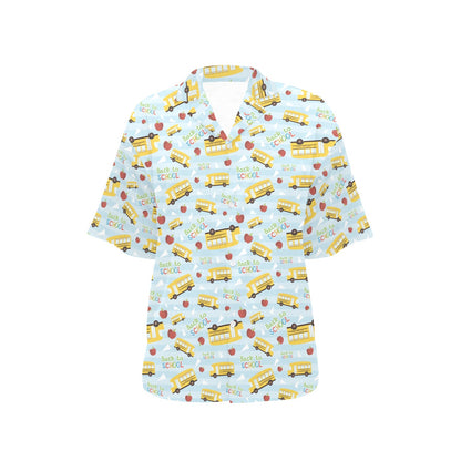 School Bus Back To School Print Design LKS303 Women's Hawaiian Shirt