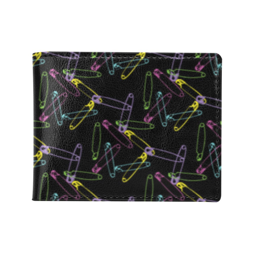 Safety Pin Print Design LKS304 Men's ID Card Wallet