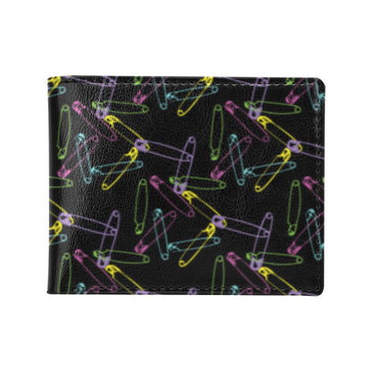 Safety Pin Print Design LKS304 Men's ID Card Wallet