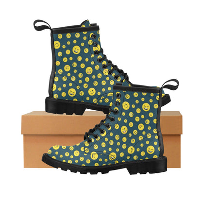 Smiley Face Emoji Print Design LKS301 Women's Boots
