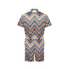 Multicolor zigzag Tribal Aztec Men's Romper