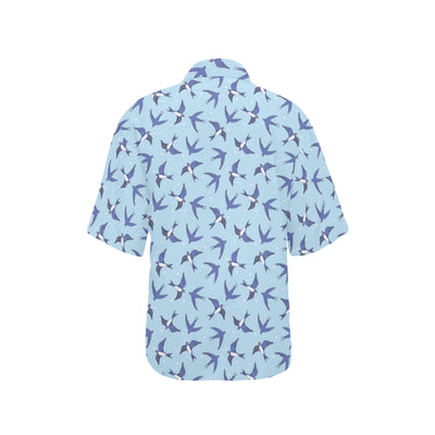 Swallow Bird Pattern Print Design 06 Women's Hawaiian Shirt