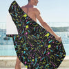 Splatter Multicolor Print Design LKS302 Beach Towel 32" x 71"