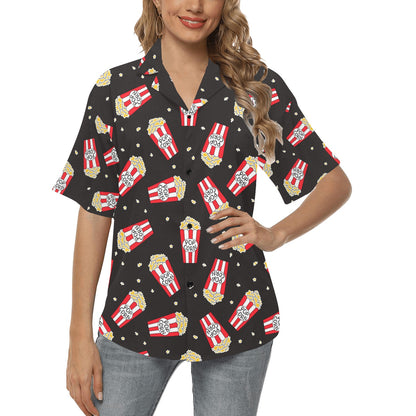 Popcorn Pattern Print Design A01 Women's Hawaiian Shirt