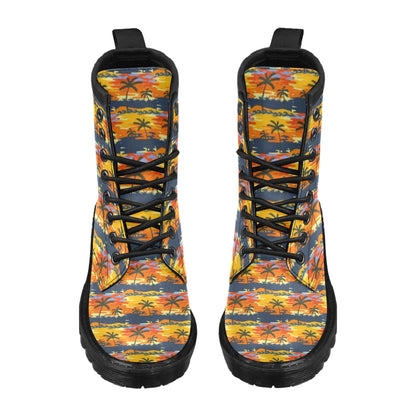 Palm Tree Pattern Print Design PT010 Women's Boots