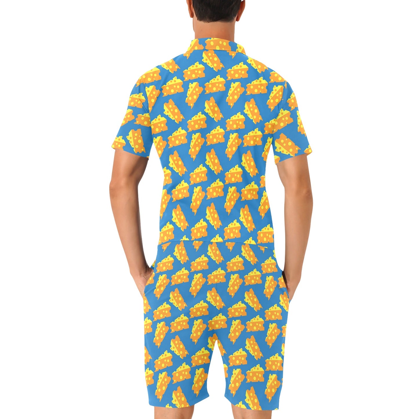Cheese Pattern Print Design 05 Men's Romper