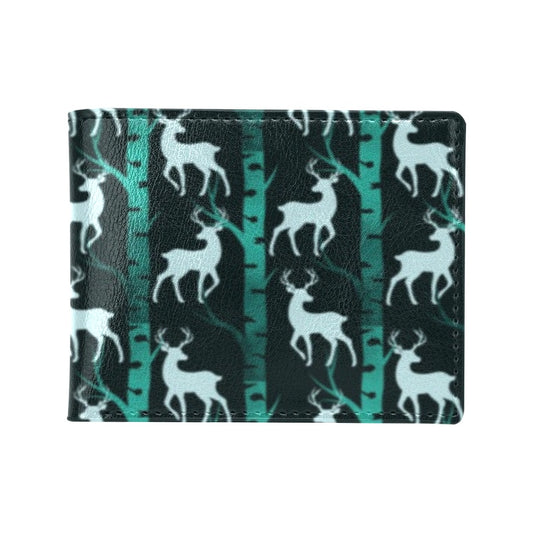 Deer Jungle Print Pattern Men's ID Card Wallet
