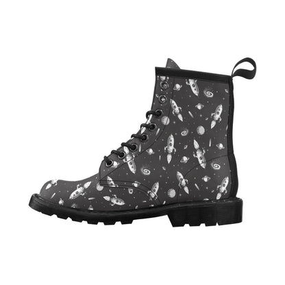 Space Rocket Print Design LKS303 Women's Boots