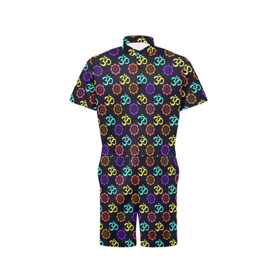 Chakra OM Print Pattern Men's Romper