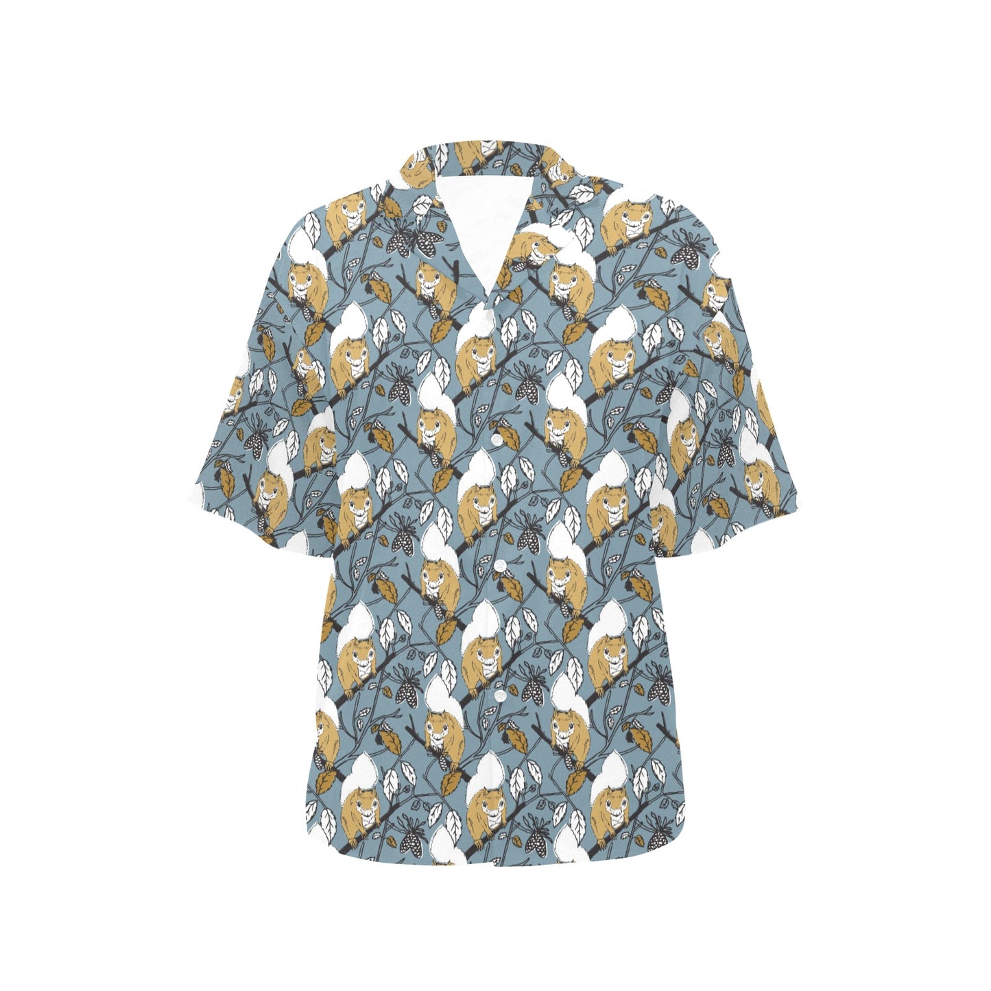 Squirrel Print Design LKS305 Women's Hawaiian Shirt