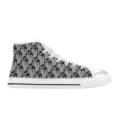 Piano Print Design LKS404 High Top Women's White Shoes