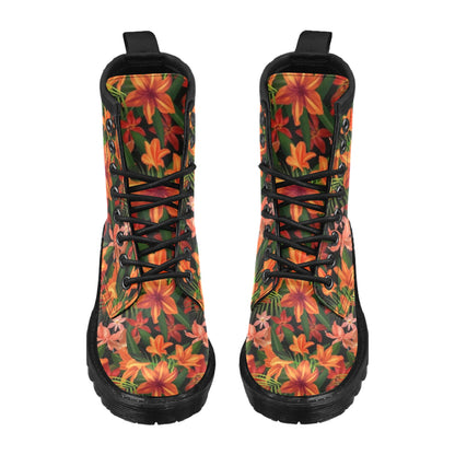 Amaryllis Pattern Print Design AL05 Women's Boots