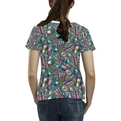 Science Print Design LKS304 Women's  T-shirt