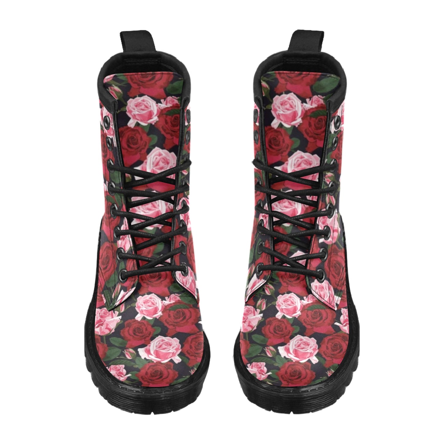 Rose Red Pink Pattern Print Design RO01 Women's Boots
