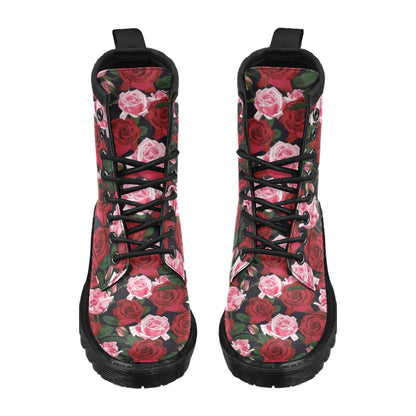 Rose Red Pink Pattern Print Design RO01 Women's Boots