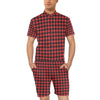 Red Black Buffalo Tartan Plaid Pattern Men's Romper