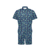 Peacock Feather Blue Design Print Men's Romper