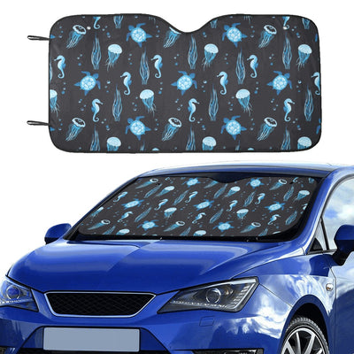 Sea Turtle Jelly Fish Sea Horse Print Design LKS3014 Car front Windshield Sun Shade