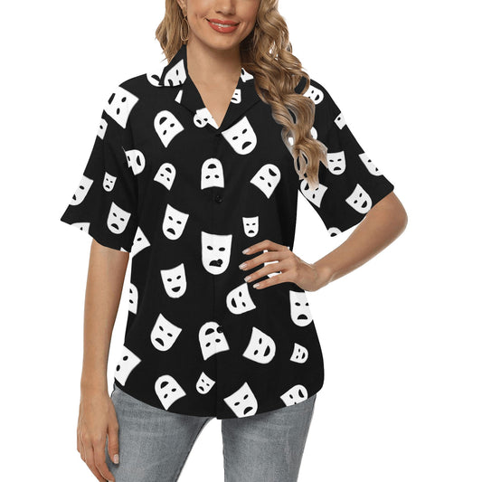 Acting Mask Pattern Print Design 03 Women's Hawaiian Shirt