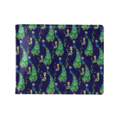 Peacock Art Design Print Men's ID Card Wallet