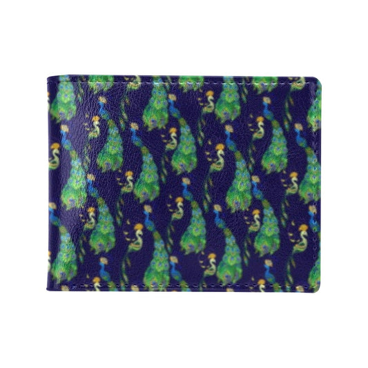 Peacock Art Design Print Men's ID Card Wallet