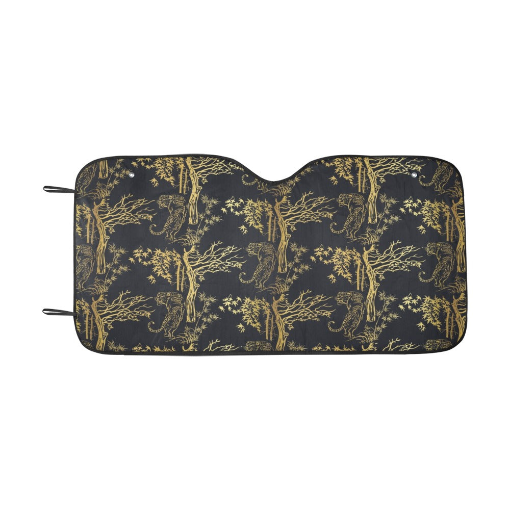 Tiger Gold Print Design LKS307 Car front Windshield Sun Shade