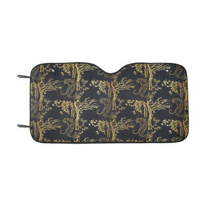 Tiger Gold Print Design LKS307 Car front Windshield Sun Shade