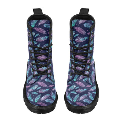 Feather Aztec Design Print Women's Boots