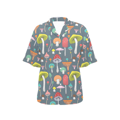 Mushroom Pattern Print Design A03 Women's Hawaiian Shirt