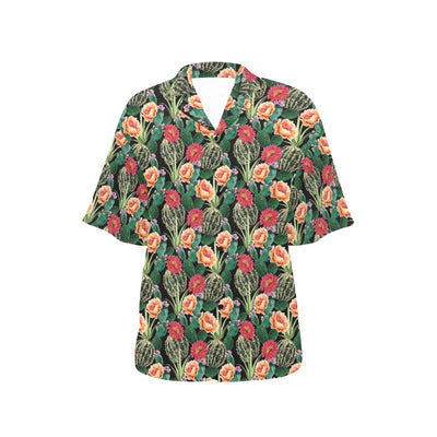 Cactus Pattern Print Design 06 Women's Hawaiian Shirt