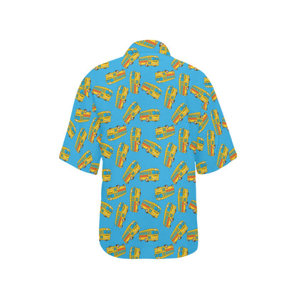 School Bus Print Design LKS302 Women's Hawaiian Shirt