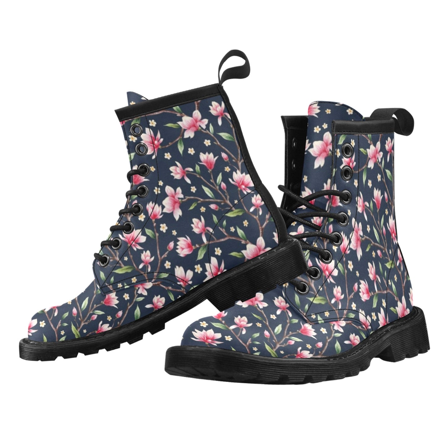 Magnolia Pattern Print Design MAG09 Women's Boots