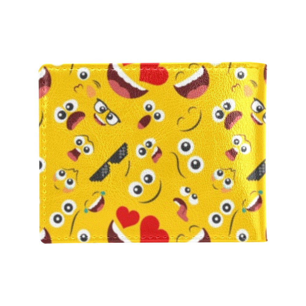 Emoji Face Print Pattern Men's ID Card Wallet