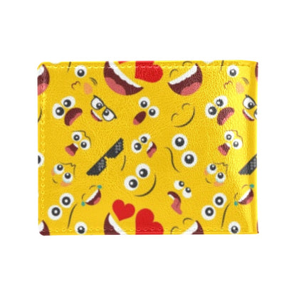 Emoji Face Print Pattern Men's ID Card Wallet