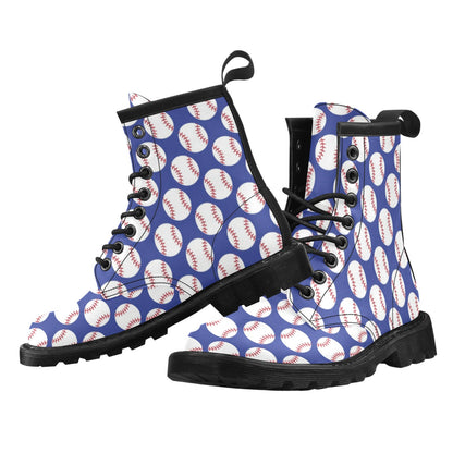 Baseball Blue Background Women's Boots