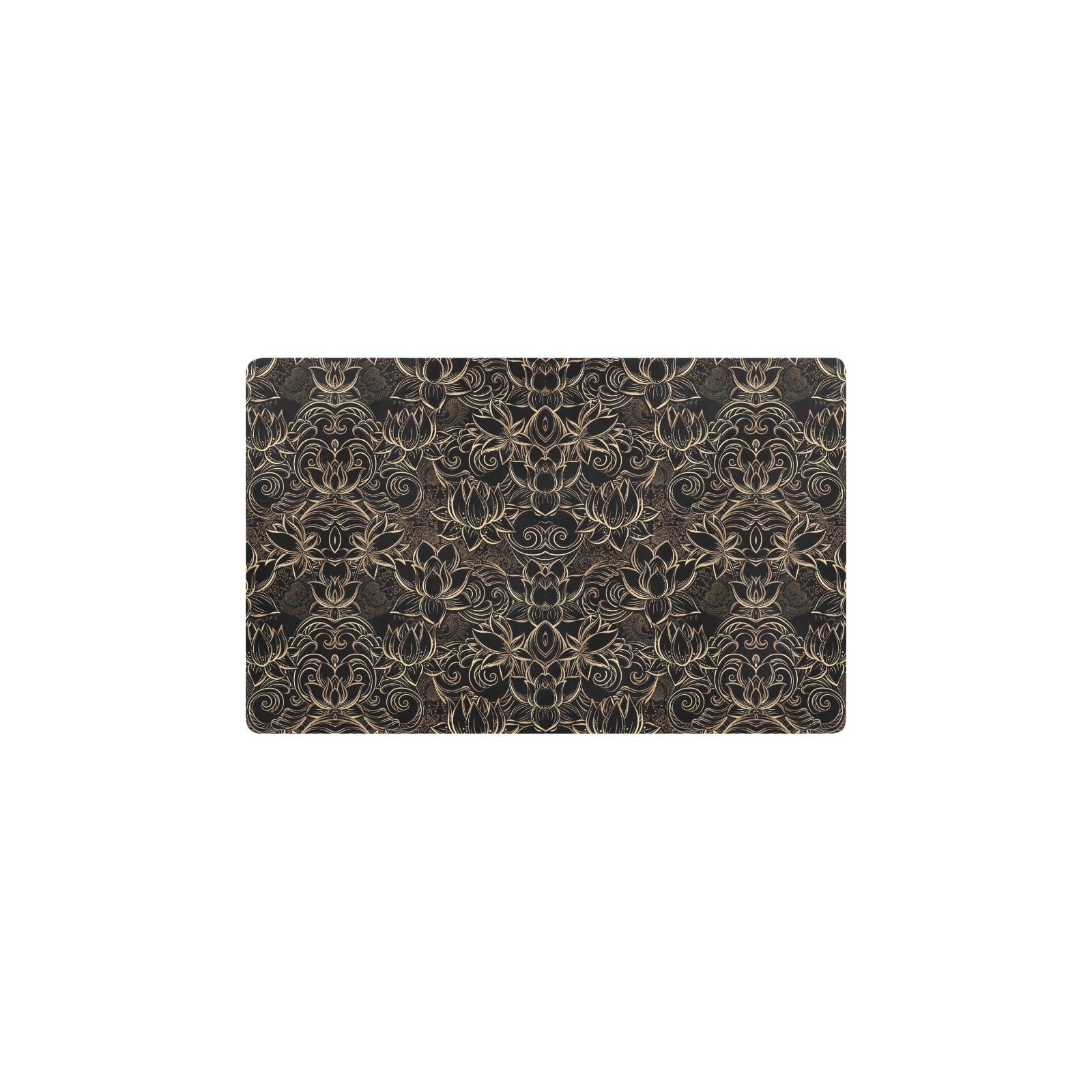 Lotus Gold Mandala Design Themed Kitchen Mat