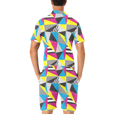 80s Pattern Print Design 2 Men's Romper