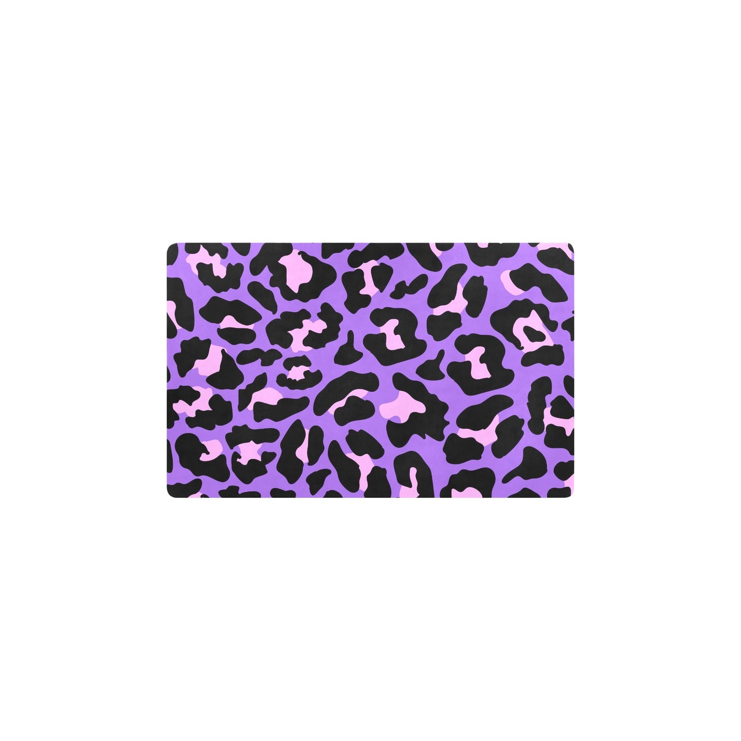 Cheetah Purple Neon Print Pattern Kitchen Mat