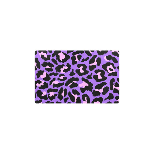 Cheetah Purple Neon Print Pattern Kitchen Mat
