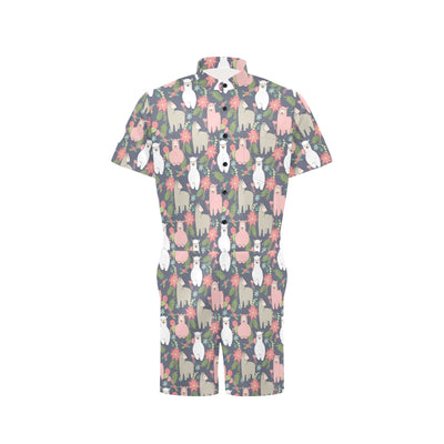 Alpaca Pattern Print Design 03 Men's Romper