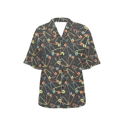 Safety Pin Print Design LKS301 Women's Hawaiian Shirt