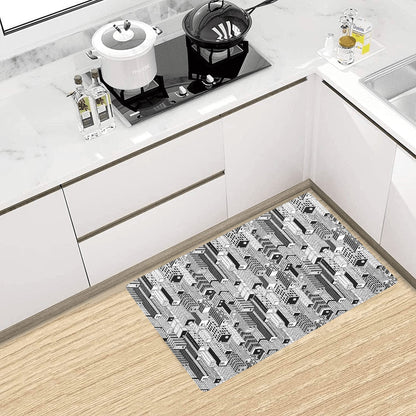 City  Pattern Print Design 02 Kitchen Mat