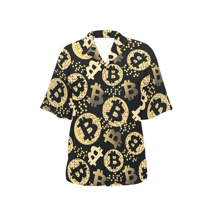 Bitcoin Pattern Print Design DO06 Women's Hawaiian Shirt