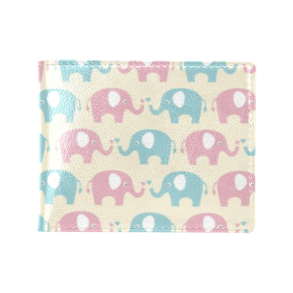 Elephant Baby Pastel Print Pattern Men's ID Card Wallet