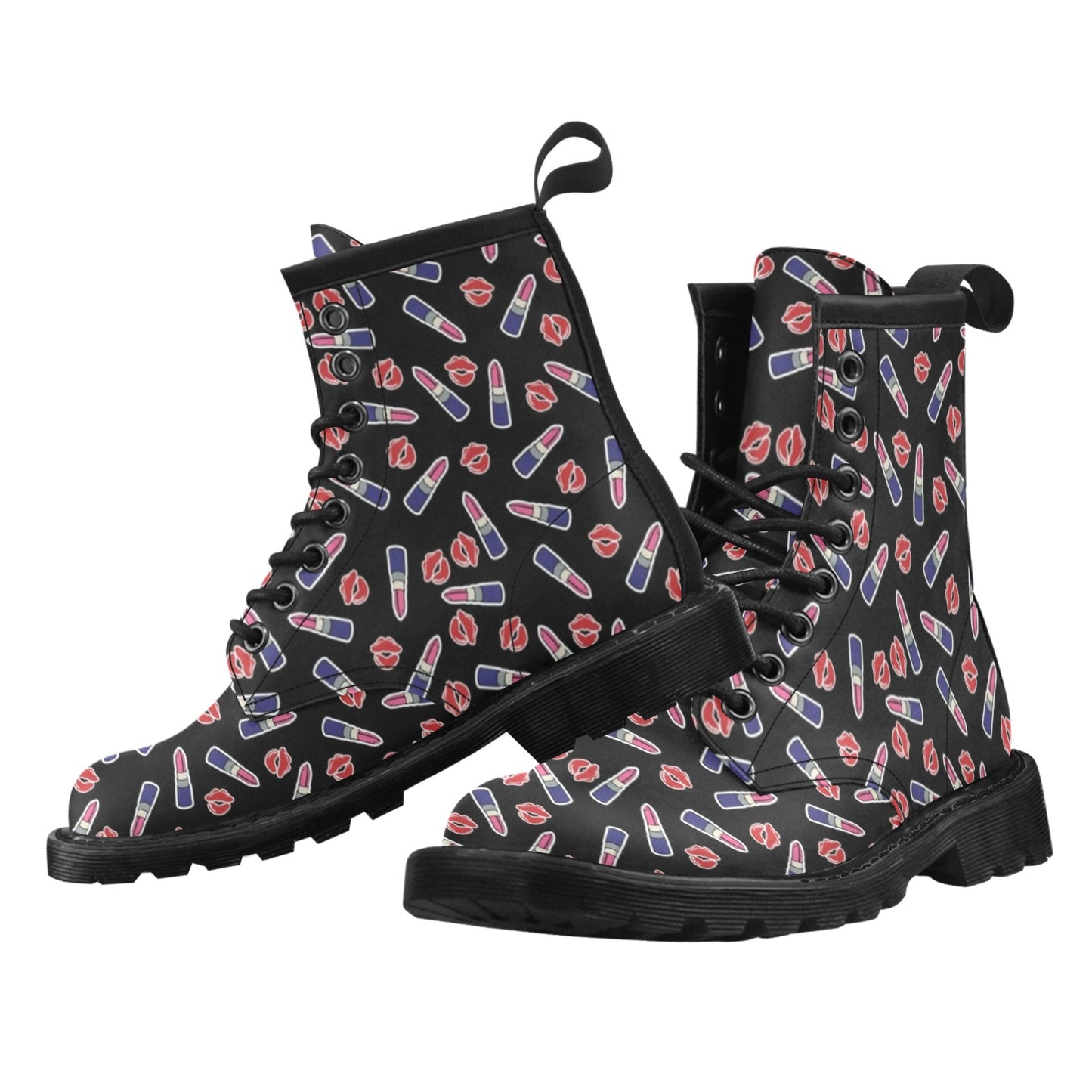Lipstick Pattern Print Design LT01 Women's Boots