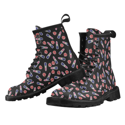 Lipstick Pattern Print Design LT01 Women's Boots